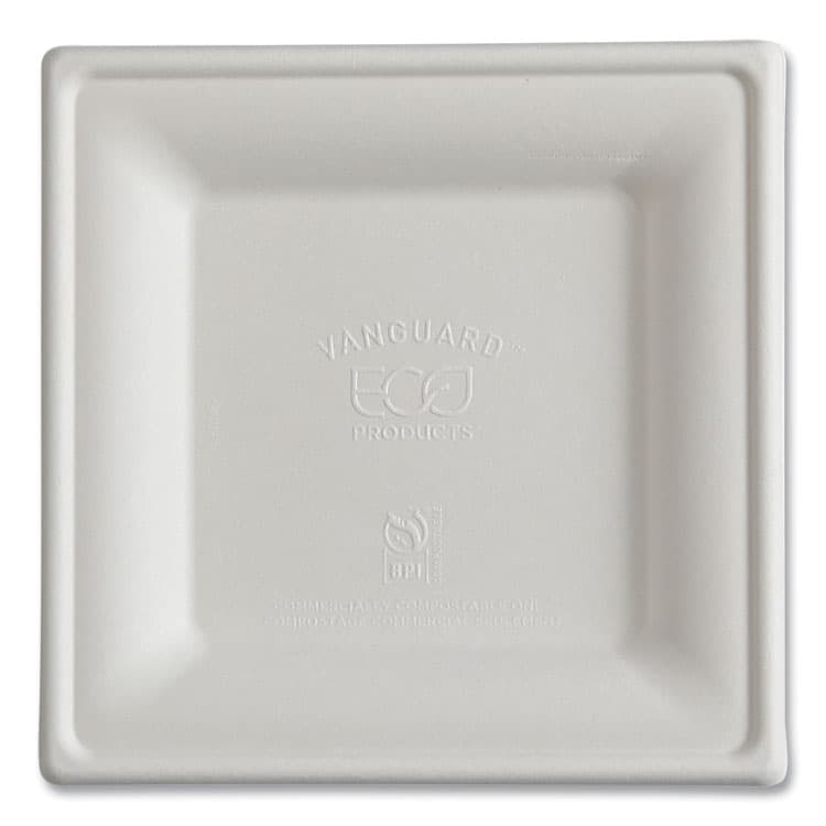 ECO-PRODUCTS,INC. Vanguard Renewable and Compostable Sugarcane Plates, 6 x 6, White, 500/Carton (ECOEPP021NFA)