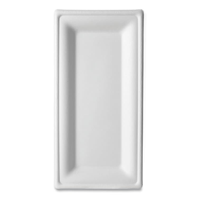 ECO-PRODUCTS,INC. Vanguard Renewable and Compostable Sugarcane Plates, 5 x 10, White, 500/Carton (ECOEPP024NFA)