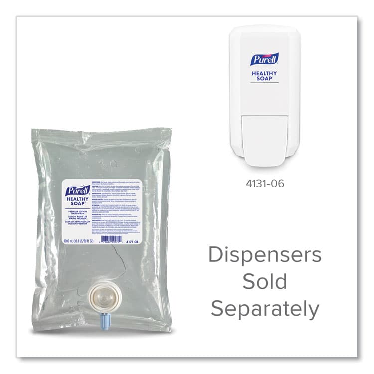 GO-JO INDUSTRIES HEALTHY SOAP Premium Lotion Handwash Refill, Waterfall Scent, 1,000 mL, 8/Carton (GOJ417108CT) thumbnail 4