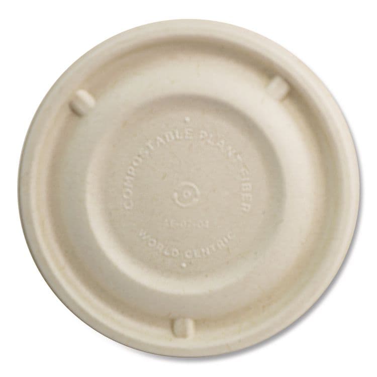WORLD CENTRIC Fiber Lids for Fiber Barrel Bowls, 4.7" Diameter, Natural, Paper, 500/Carton (WORBBLSC12NLF)