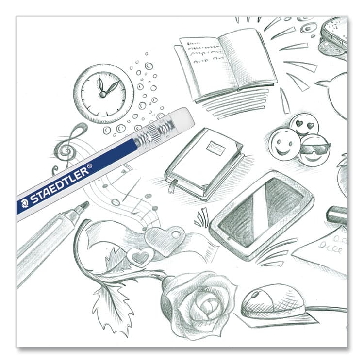 STAEDTLER, . Woodcase Pencil, HB #2, Black Lead, Blue/White Barrel, 12/Pack (STD13218HBC12) thumbnail 4