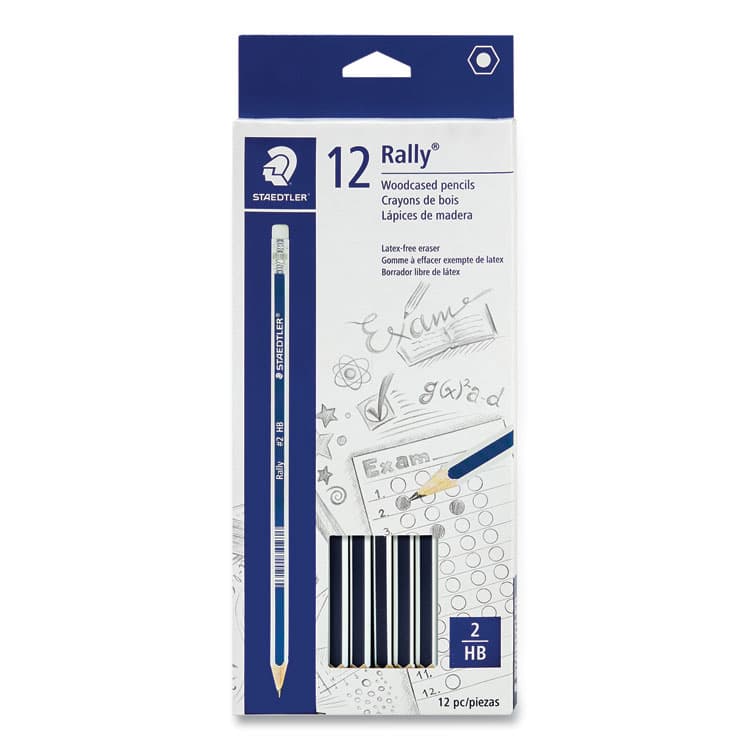 STAEDTLER, . Woodcase Pencil, HB #2, Black Lead, Blue/White Barrel, 12/Pack (STD13218HBC12)