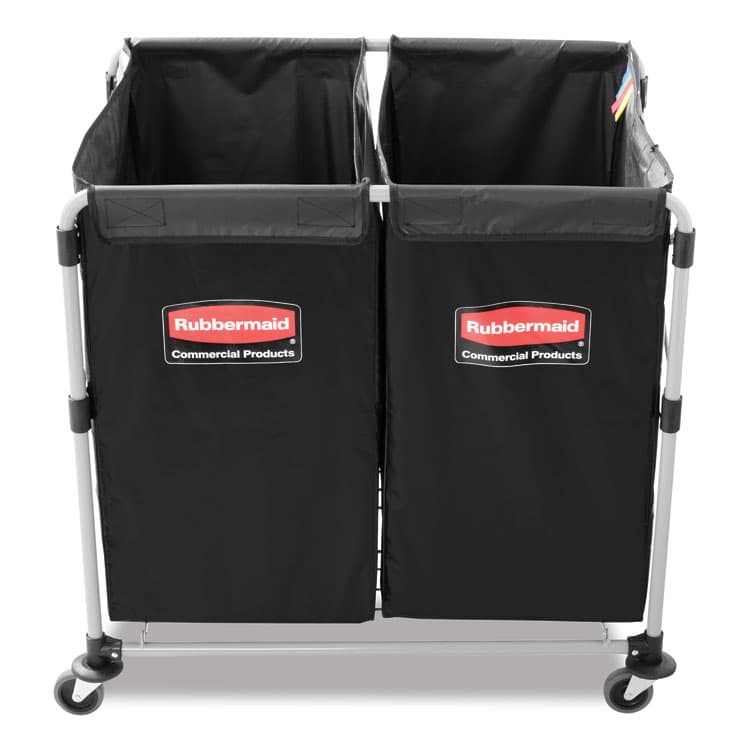RUBBERMAID COMMERCIAL PROD. 4 Bushel Collapsible X-Cart Bag for Rubbermaid Commercial 1881749 and 1881781, 5 cu ft, 22.08" x 15.33" x 27.33", Black, 2/CT (RCP1881782CT)