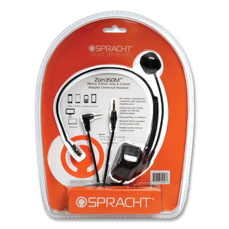 SPRACHT ZuM ZuM350M Monaural Over The Head Headset, Black (SPTZUM350M) thumbnail 3