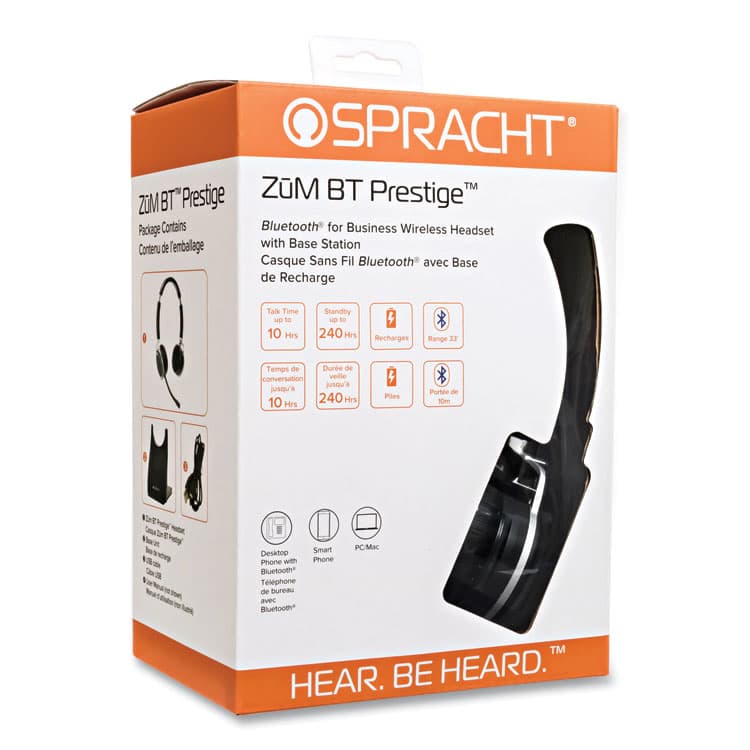 SPRACHT ZuM BT Prestige Binaural Over The Head Headset, Black (SPTZUMBTP400) thumbnail 2