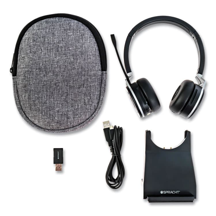 SPRACHT ZuM BT Prestige Combo Binaural Over The Head Headset with USB Dongle, Black (SPTZUMBTP410)