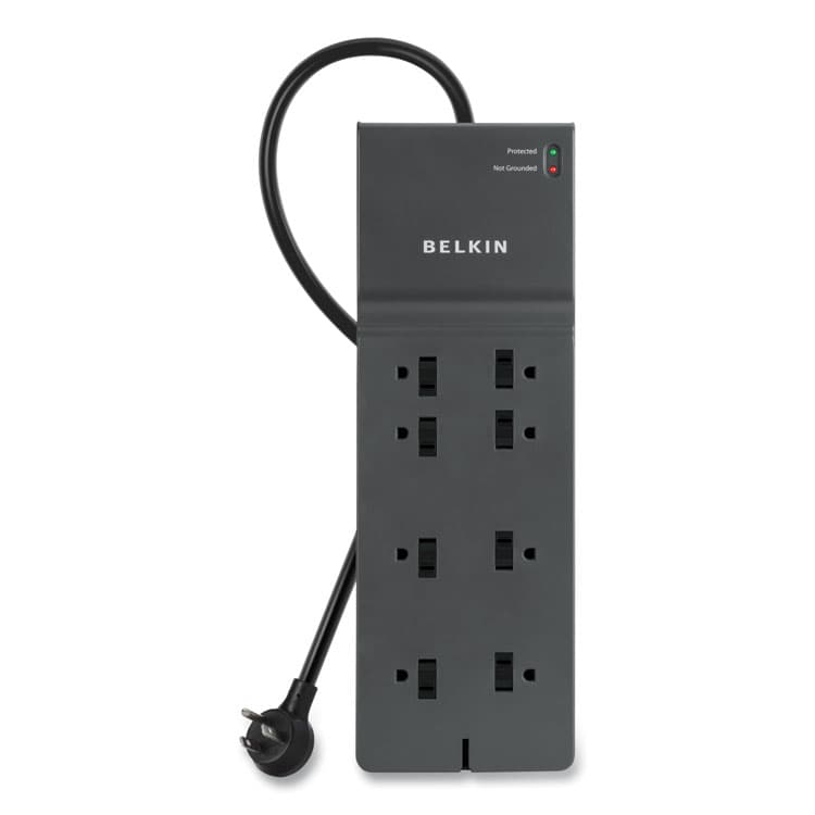 BELKIN COMPONENTS Home/Office Surge Protector, 8 AC Outlets, 8 ft Cord, 2,500 J, Black (BLKBE10800008CM) thumbnail 3