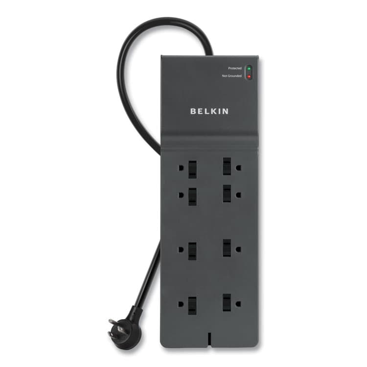 BELKIN COMPONENTS Home/Office Surge Protector, 8 AC Outlets, 8 ft Cord, 2,500 J, Black (BLKBE10800008CM)