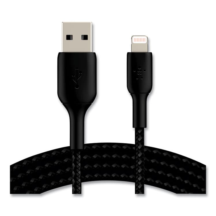 BELKIN COMPONENTS BOOST CHARGE Braided Apple Lightning to USB-A ChargeSync Cable, 6.6 ft, Black (BLKCAA002BT2MBK) thumbnail 4