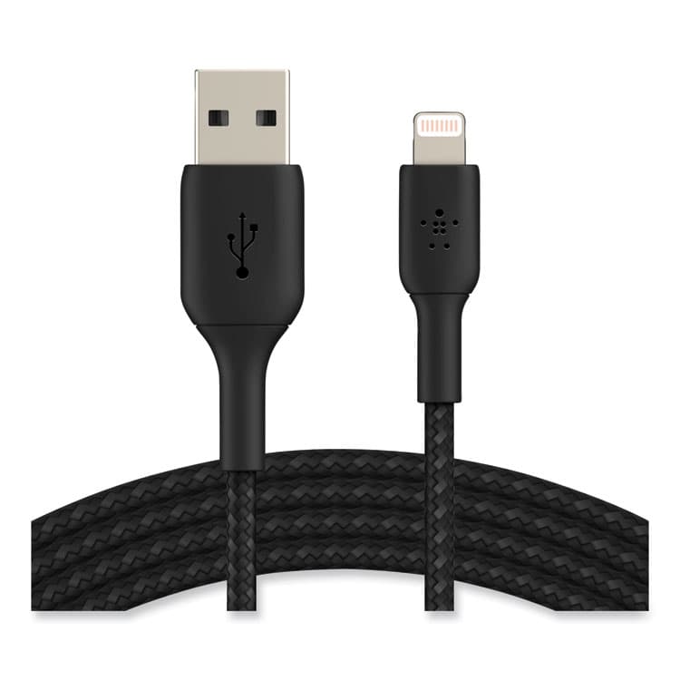 BELKIN COMPONENTS BOOST CHARGE Braided Apple Lightning to USB-A ChargeSync Cable, 6.6 ft, Black (BLKCAA002BT2MBK)