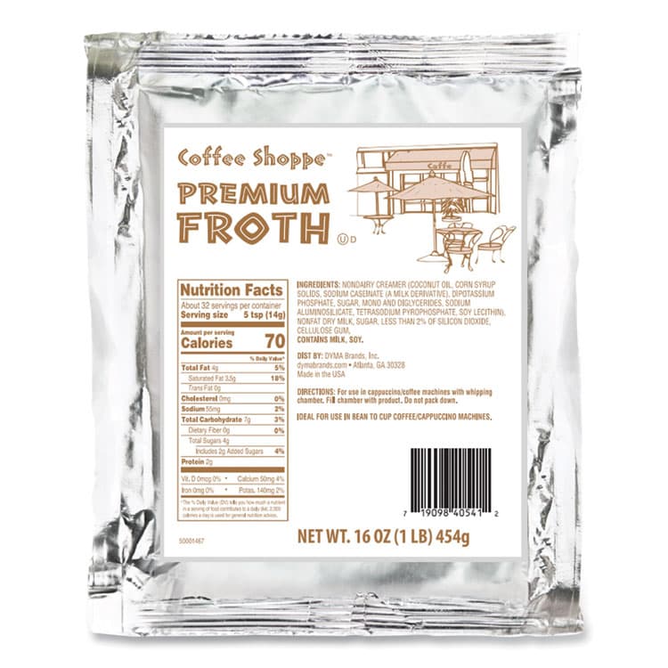 DYMA Premium Froth Topping, 1 lb Bag, 12/Carton (CPH40541)