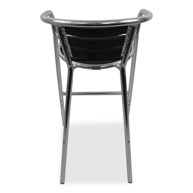 JMC FURNITURE Pinzon Series Barstools, Supports Up to 300 lb, 31" Seat Height, Black/Silver Seat, Black/Silver Back; Silver Base (JMCPINBSBLK) thumbnail 4