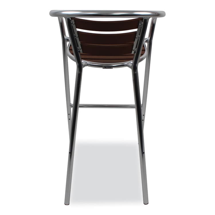 JMC FURNITURE Pinzon Series Barstools, Supports Up to 300 lb, 31" Seat Height, Tan/Silver Seat, Tan/Silver Back, Silver Base (JMCPINBSTAN) thumbnail 3