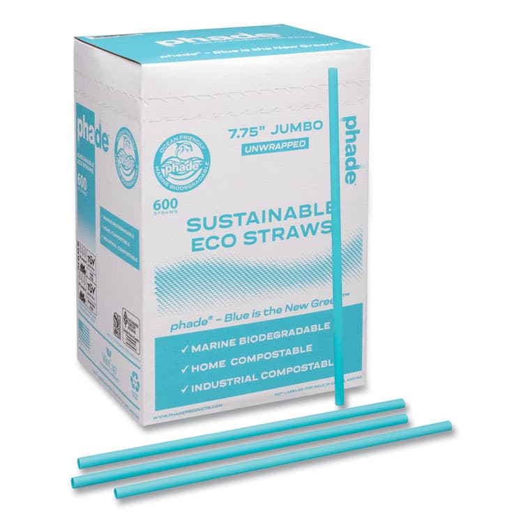 WINCUP CORPORATION Marine Biodegradable Straws, 7.75", Ocean Blue, 6,000/Carton (CAR511203)