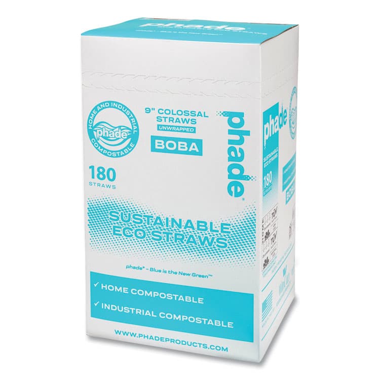 WINCUP CORPORATION Marine Biodegradable Straws, Boba Straw, 9", Ocean Blue, 720/Carton (CAR511207) thumbnail 4