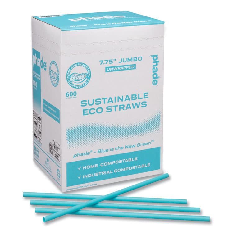 WINCUP CORPORATION Marine Biodegradable Straws, 7.75", Ocean Blue, 6,000/Carton (CAR511204)