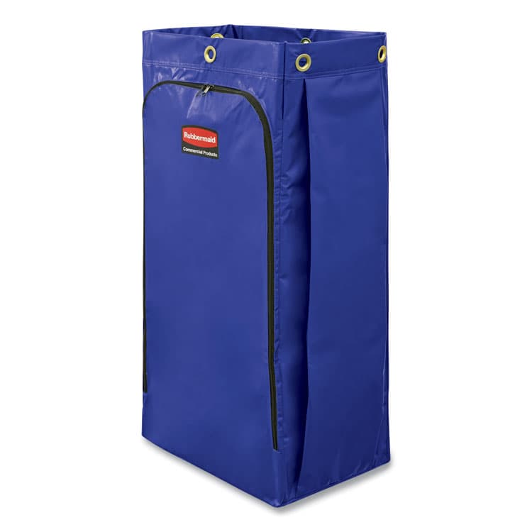 RUBBERMAID COMMERCIAL PROD. Vinyl Cleaning Cart Bag for Rubbermaid Commercial High-Capacity Cleaning Carts, 34 gal, 10.5" x 17.5" x 33", Blue (RCP1966883)
