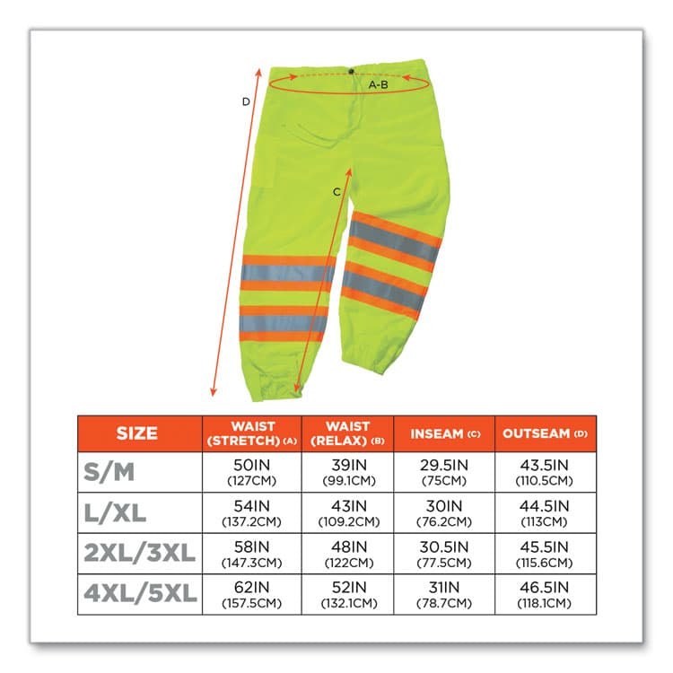 ERGODYNE CORPORATION GloWear 8911 Class E Two-Tone Pants, 4X-Large/5X-Large, Lime (EGO22969) thumbnail 4
