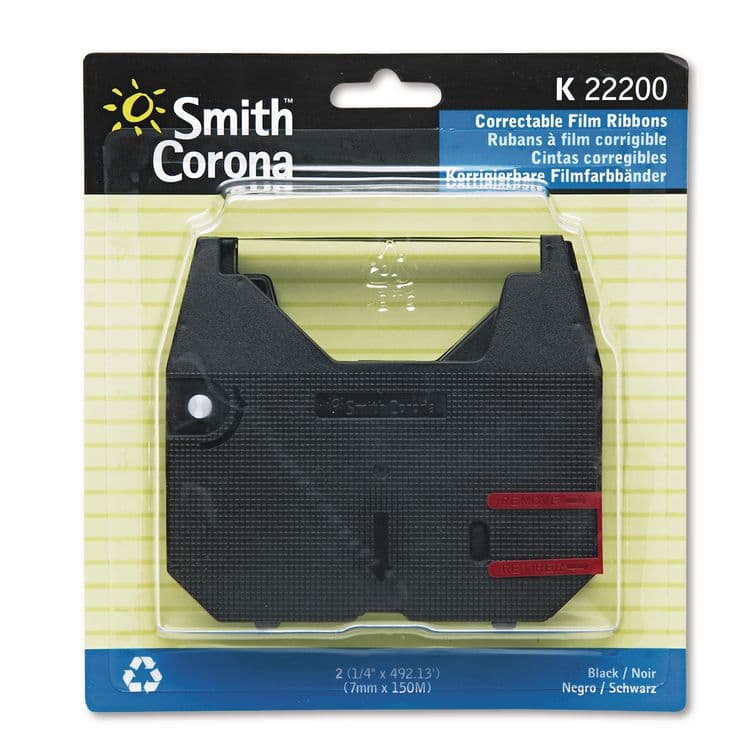 SMITH CORONA 22200 Ribbon, Black, 2/Pack (SMC22200)