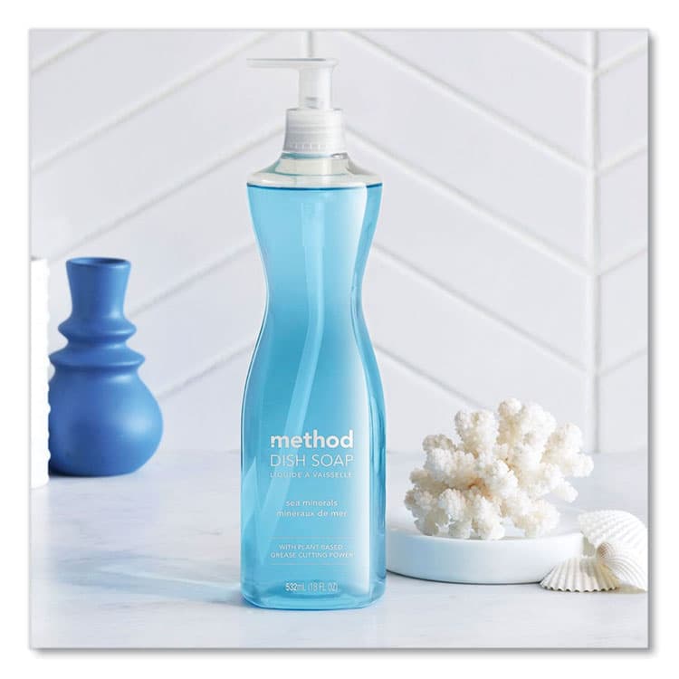 METHOD PRODUCTS . Dish Soap Pump, Hour-Glass Bottle Shape, Sea Minerals Scent, 18 oz Pump Bottle (MTH318972EA) thumbnail 3