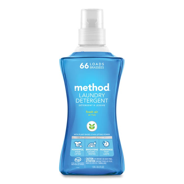 METHOD PRODUCTS . Laundry Detergent, Fresh Air Scent, 53.5 oz Bottle, 4/Carton (MTH318025)