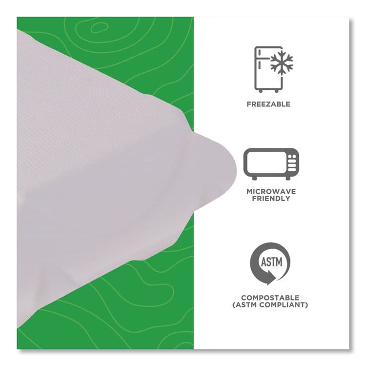 ECO-PRODUCTS,INC. Vanguard Renewable and Compostable Sugarcane Clamshells, 3 Compartments, 8 x 8 x 3, White, 200/Carton (ECOEPHC83NFA) thumbnail 4