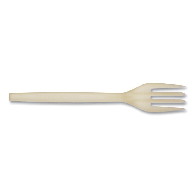 ECO-PRODUCTS,INC. EcoSense Renewable Plant Starch Cutlery, Fork, Plastic, Cream, 50/Pack (WNAEPS002PK) thumbnail 2
