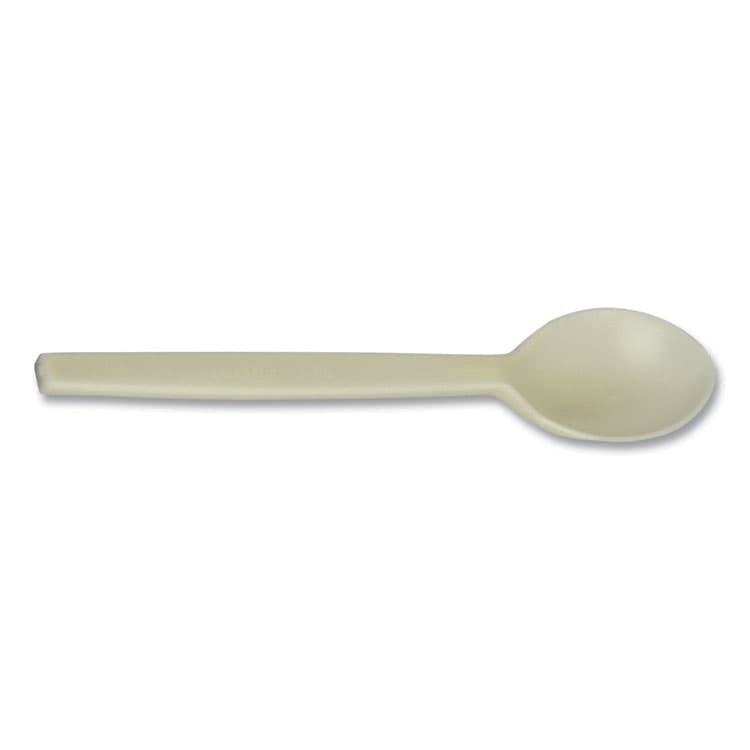 ECO-PRODUCTS,INC. EcoSense Renewable Plant Starch Cutlery, Spoon, Plastic, Cream, 50/Pack (WNAEPS003PK) thumbnail 2
