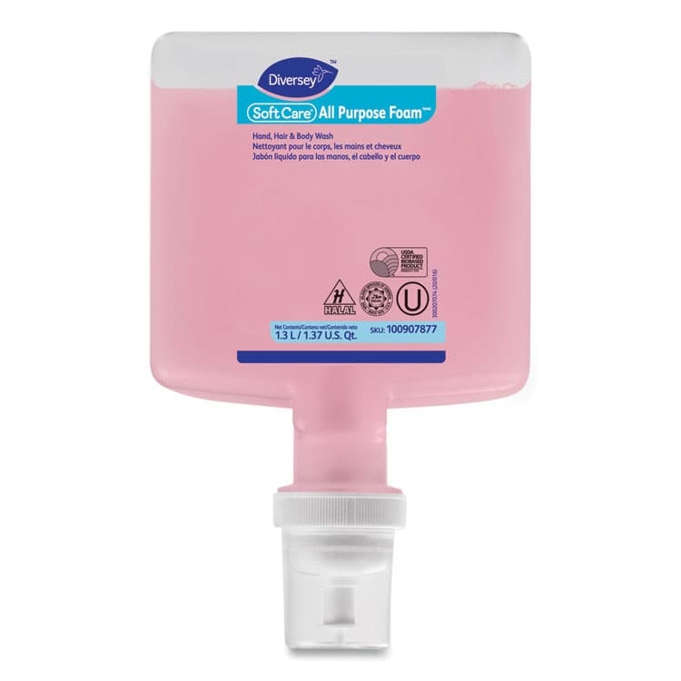 DIVERSEY Soft Care All Purpose Foam Refill for IntelliCare Dispensers, Floral Scent, 1.3 L, 6/Carton (DVO100907877)