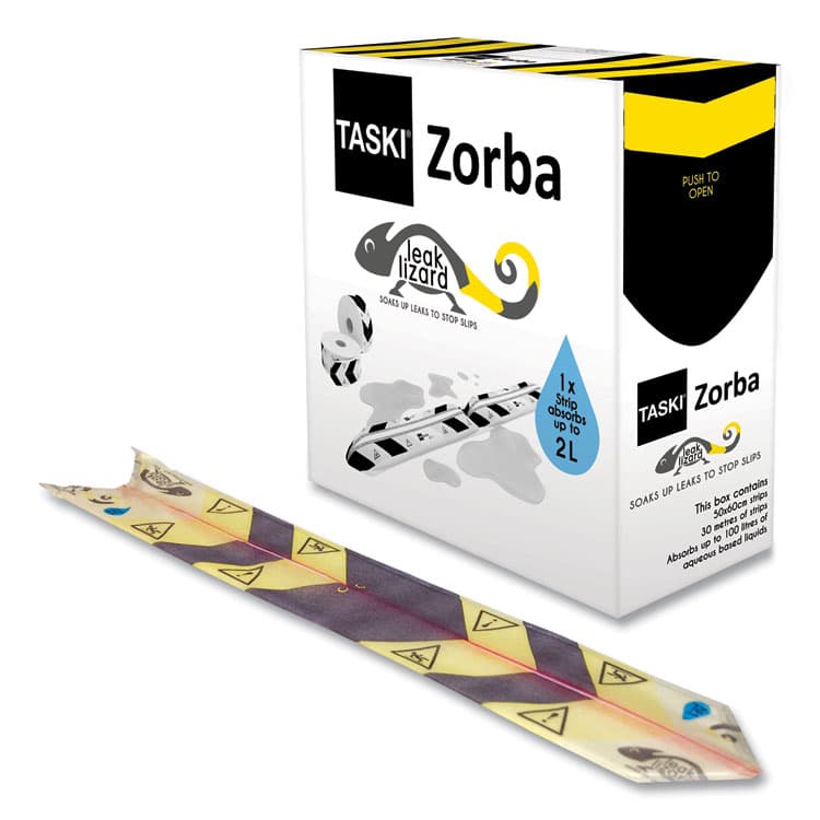 DIVERSEY Zorba Absorbent Control Strips, 0.5 gal, 1" x 100 ft, 50 Strips/Box (DVOD7523269)