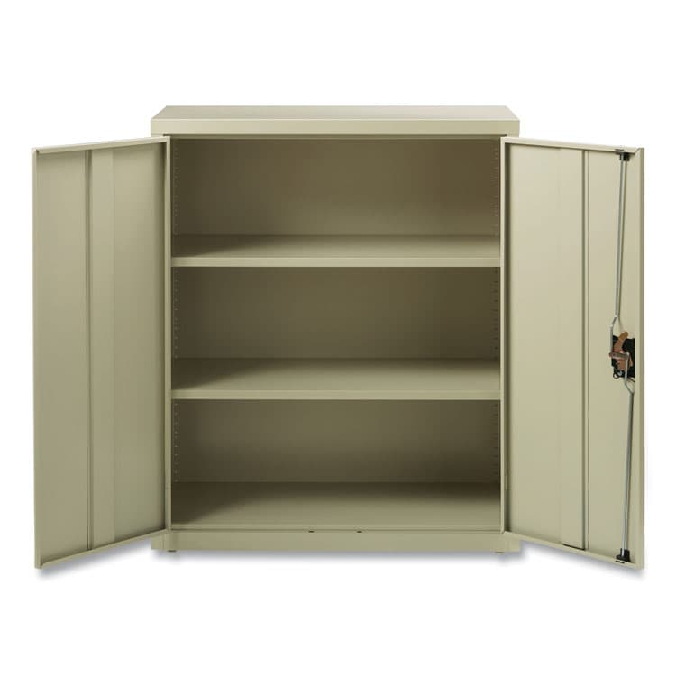 ALERA Economy Assembled Storage Cabinets, 3 Shelves, 36" x 18" x 42", Putty (ALEHCM4218PY) thumbnail 4