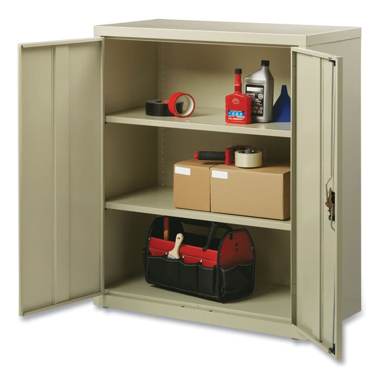 ALERA Economy Assembled Storage Cabinets, 3 Shelves, 36" x 18" x 42", Putty (ALEHCM4218PY)