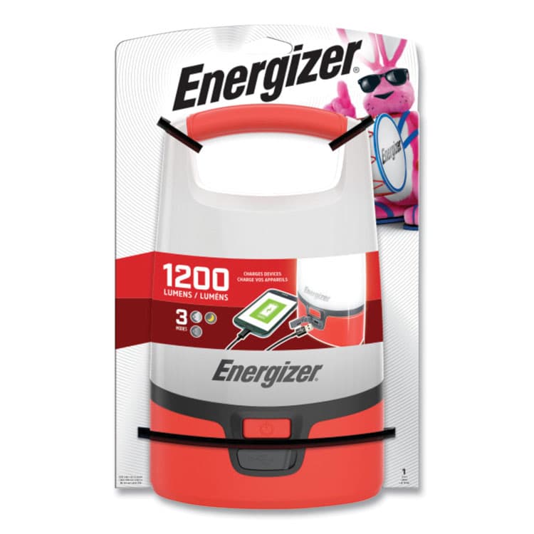 EVEREADY BATTERY Vision LED USB Lantern, 4 D Batteries (Sold Separately), Red/White (EVEENALU451E)
