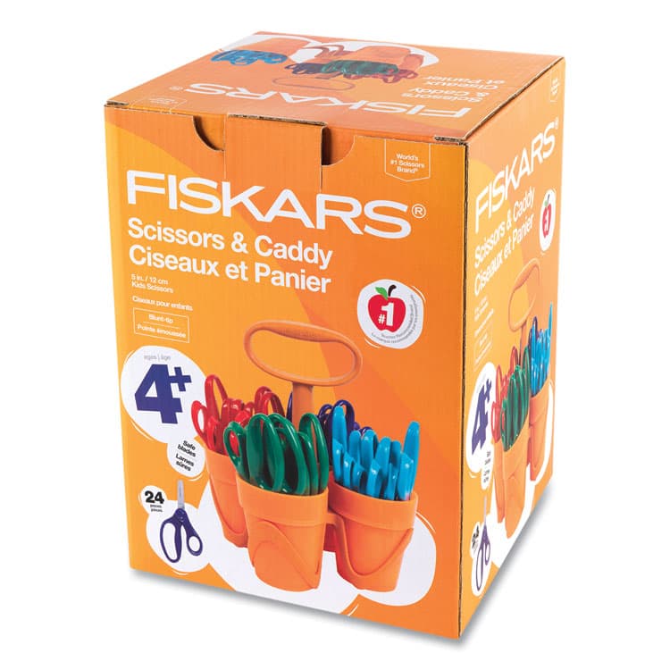 FISKARS MANUFACTURING CORP Classpack Scissors Caddy, Rounded Tip, 5" Long, 1.6" Cut Length, Straight Assorted Color Handles, 24/Set (FSK1067049) thumbnail 3