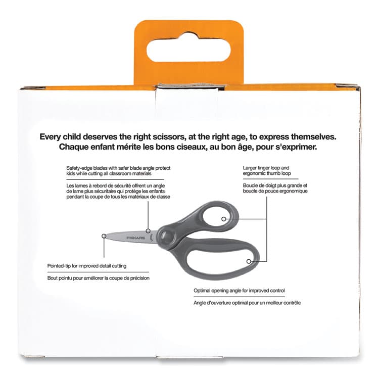 FISKARS MANUFACTURING CORP Kids Scissors Classpack, Pointed Tip, 5" Long, 1.75" Cut-Length, Straight Assorted Color Handles, 12/Pack (FSK1067002) thumbnail 2