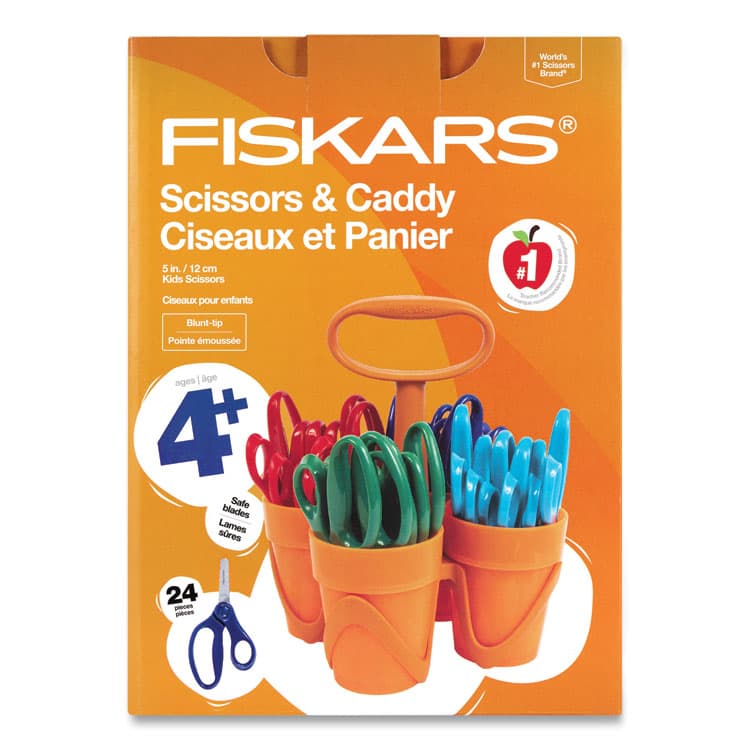 FISKARS MANUFACTURING CORP Classpack Scissors Caddy, Rounded Tip, 5" Long, 1.6" Cut Length, Straight Assorted Color Handles, 24/Set (FSK1067049) thumbnail 2