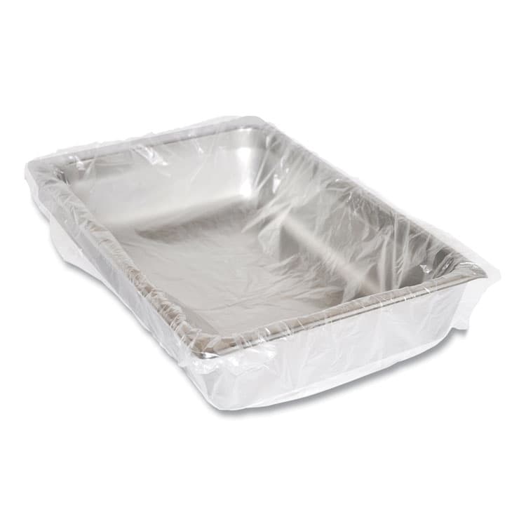AMERCAREROYAL Steam Pan Liners for 1/2-Size Pans, Includes Twist-Ties, 17" x 23.5", Clear, 250/Carton (RPPSPL2417) thumbnail 2