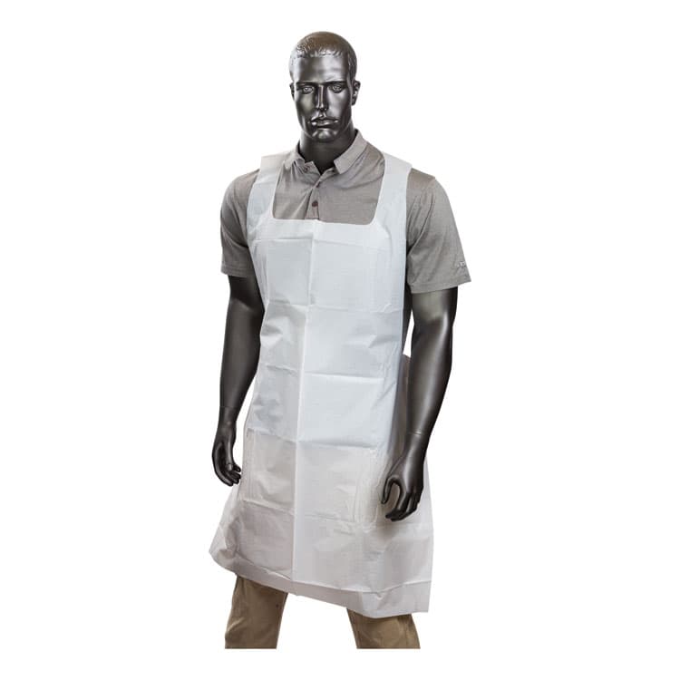 AMERCAREROYAL Poly Apron, 28 x 46, One Size Fits All, White, 500/Carton (RPP28462A) thumbnail 2