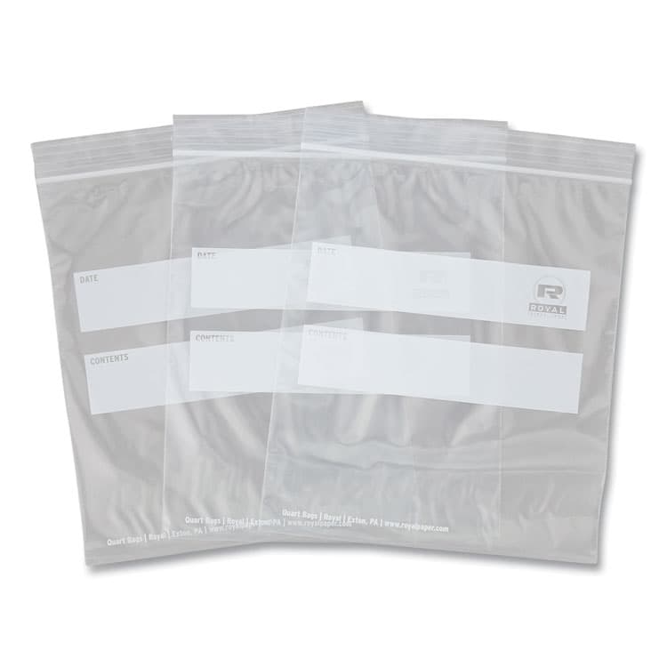 AMERCAREROYAL Zipper Bags, Quart, 7" x 7.99", Clear, 500/Carton (RPPZBQ78)
