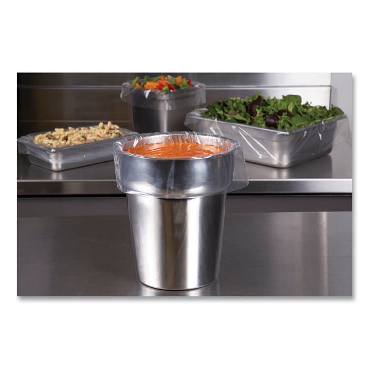 AMERCAREROYAL Steam Pan Liners for 1/2-Size Pans, Includes Twist-Ties, 17" x 23.5", Clear, 250/Carton (RPPSPL2417) thumbnail 4