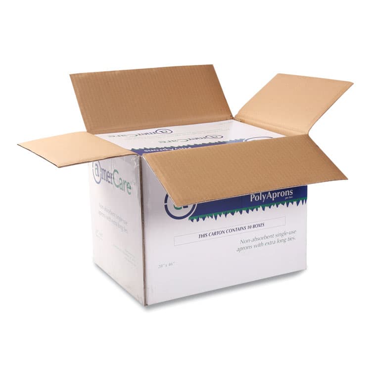 AMERCAREROYAL Poly Apron, 28 x 46, One Size Fits All, White, 500/Carton (RPP28462A) thumbnail 4