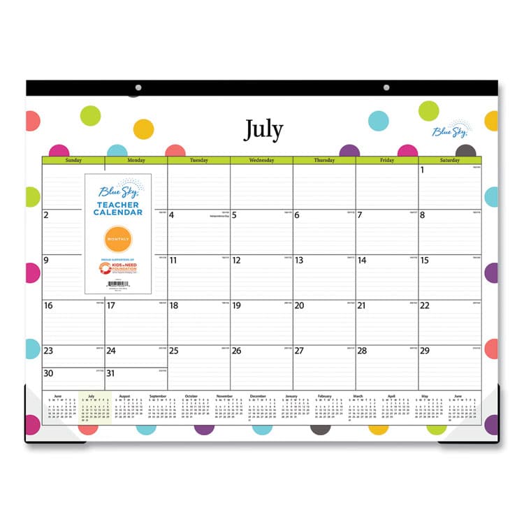 BLUE SKY Teacher Dots Academic Desk Pad, 22 x 17, Black Binding, Clear Corners, 12-Month (July to June): 2025 to 2026 (BLS105496) thumbnail 2