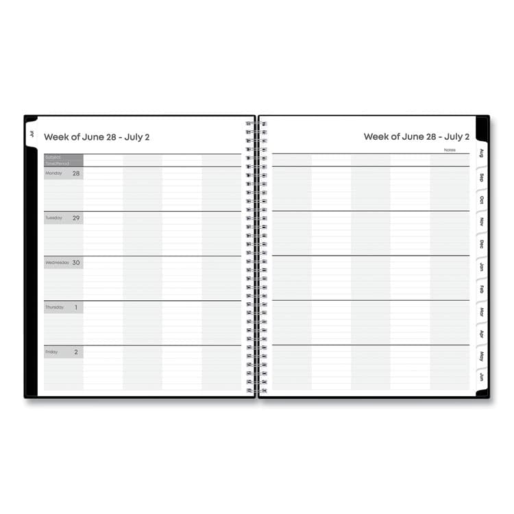 BLUE SKY Teacher's Solid Black Weekly/Monthly Lesson Planner, 9 Classes, 11 x 8.5 Sheets, 12-Month (July to June), 2025 to 2026 (BLS134433) thumbnail 2