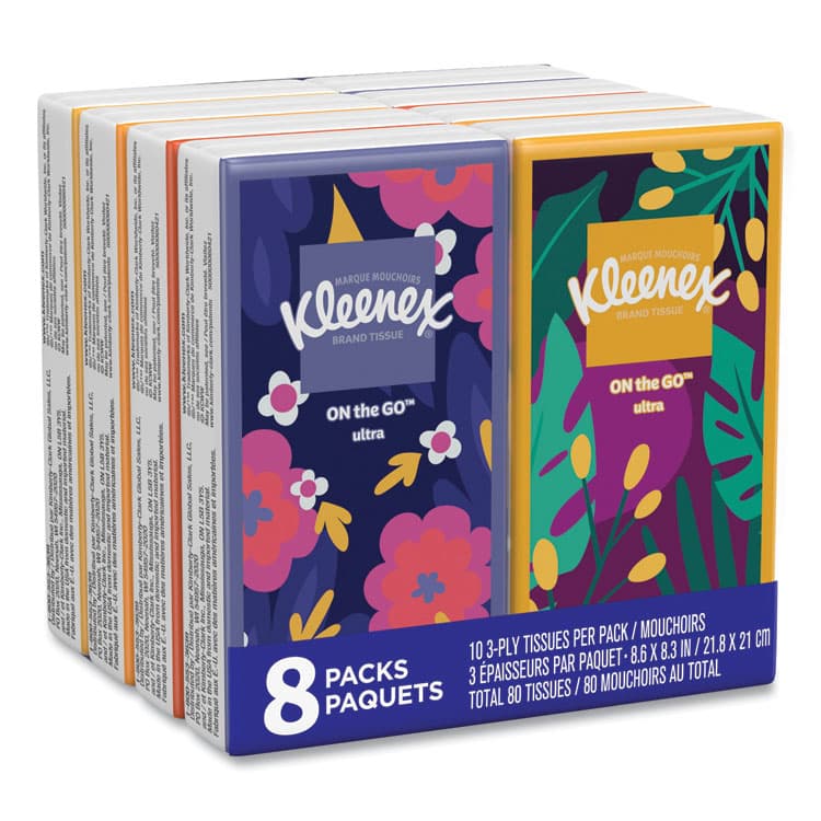 KIMBERLY CLARK On The Go Packs Facial Tissues, 3-Ply, White, 10 Sheets/Pouch, 8 Pouches/Pack, 12 Packs/Carton (KCM46651CT) thumbnail 3