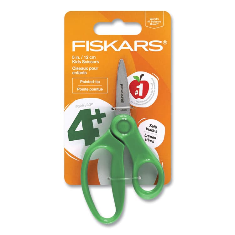 FISKARS MANUFACTURING CORP Kids Scissors, Pointed Tip, 5" Long, 1.75" Cut Length, Straight Handle, Randomly Assorted Handle Color (FSK1067052) thumbnail 3