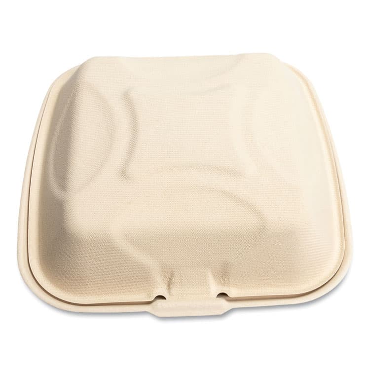 BOARDWALK Bagasse PFAS-Free Food Containers, 9 x 9 x 3.19, Tan, Sugarcane, 100/Sleeve, 2 Sleeves/Carton (BWKHNGE991CNPFA) thumbnail 2