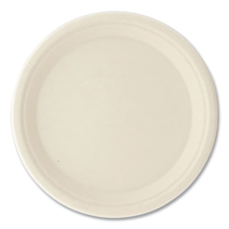 BOARDWALK Bagasse PFAS-Free Dinnerware, Plate, Sugarcane, 10" dia, Tan, 500/Carton (BWKPLATE10NPFA) thumbnail 2