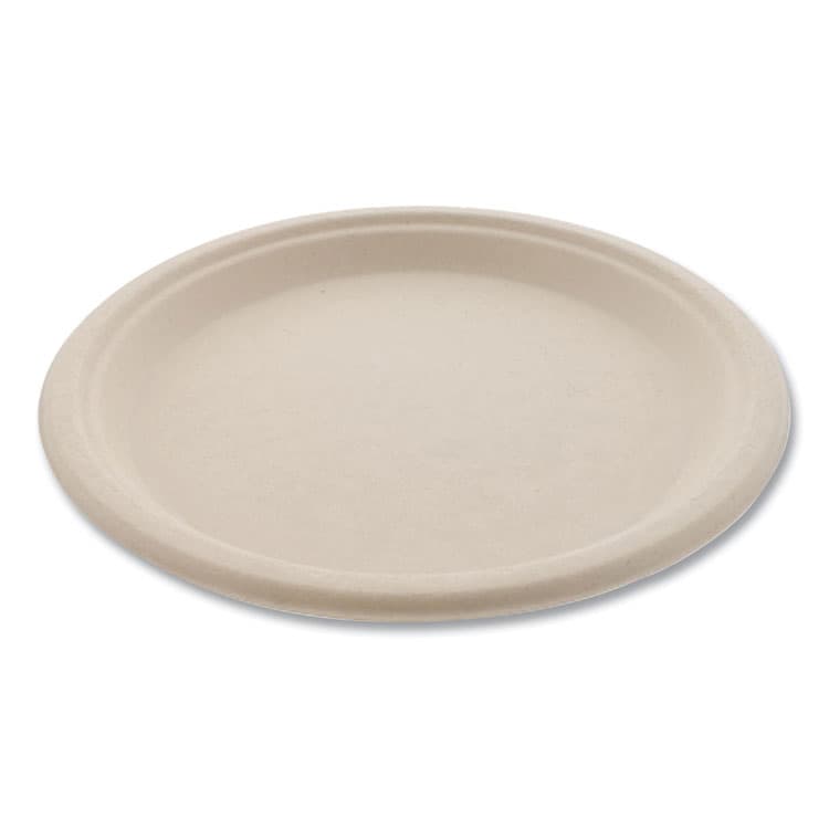 BOARDWALK Bagasse PFAS-Free Dinnerware, Plate, Sugarcane, 10" dia, Tan, 500/Carton (BWKPLATE10NPFA) thumbnail 3