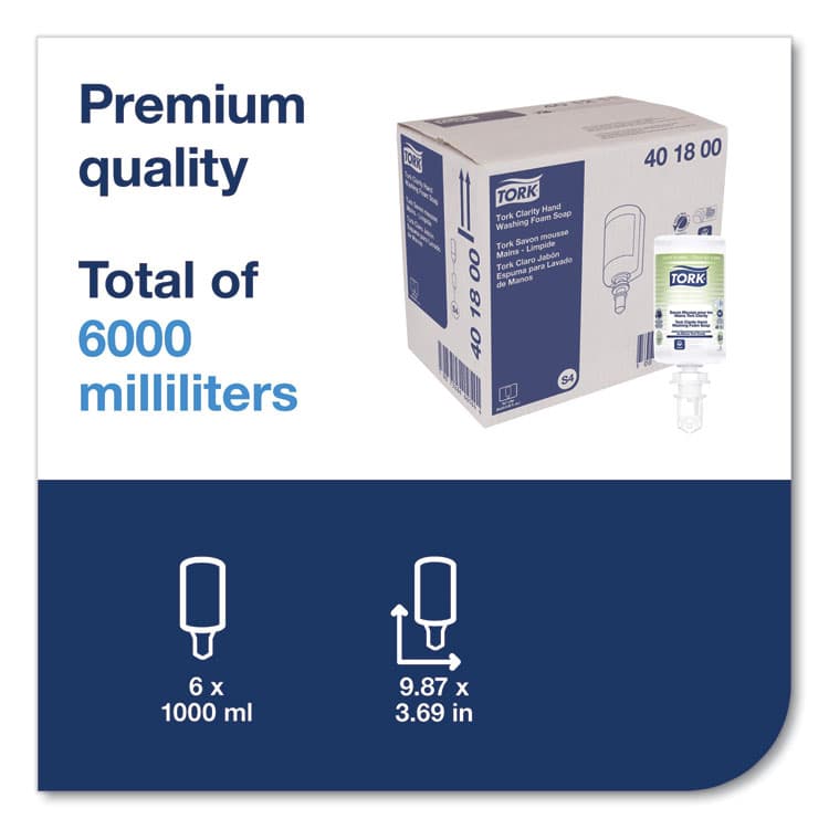 ESSITY Clarity Hand Soap Refill, Unscented, 1 L, 6/Carton (TRK401800) thumbnail 3