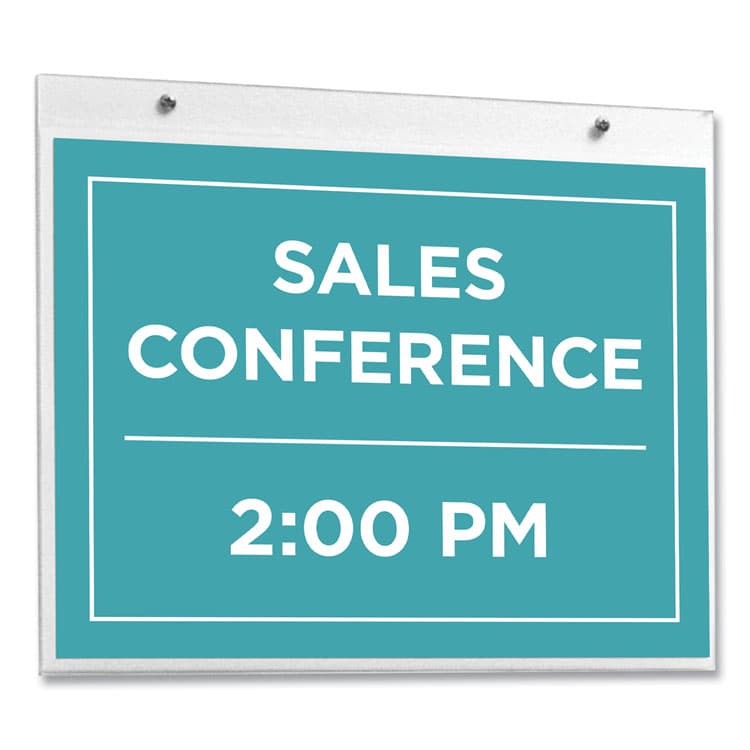 NU-DELL MANUFACTURING Clear Plastic Horizontal-Orientation Wall Sign Holder with Mounting Screws, Quick-Change Insert System, 11 x 8.5 Insert (NUD38008Z) thumbnail 2